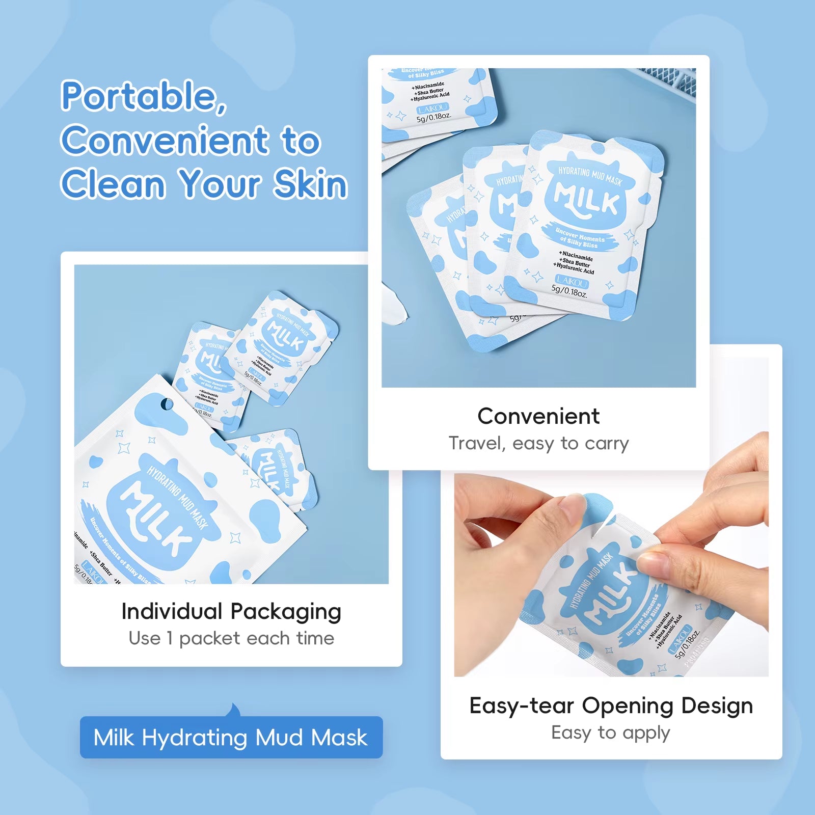 Milk Hydrating Mud Mask Deep Purifying Brightening Pore Minimizing Smoothing Clay Mask