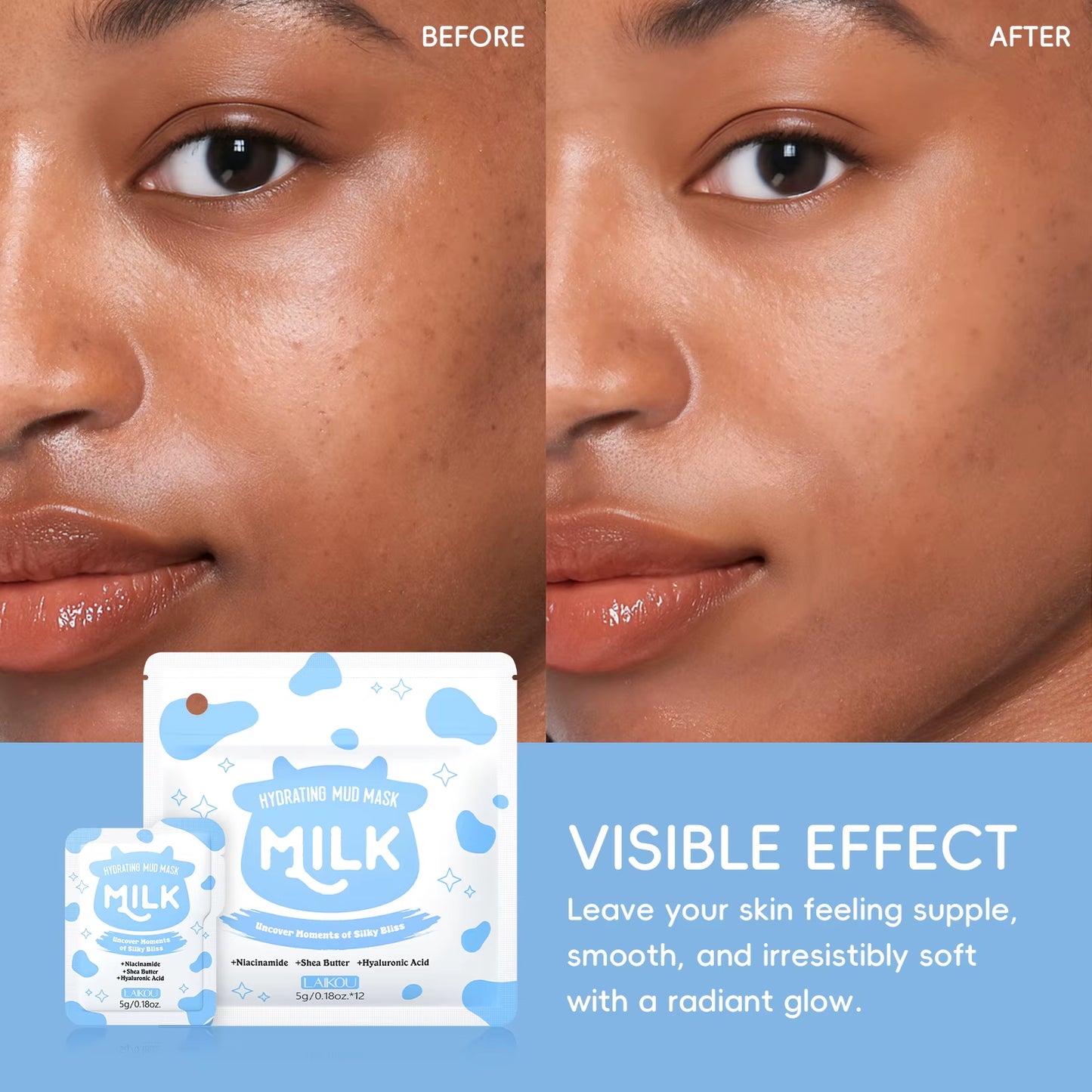 Milk Hydrating Mud Mask Deep Purifying Brightening Pore Minimizing Smoothing Clay Mask