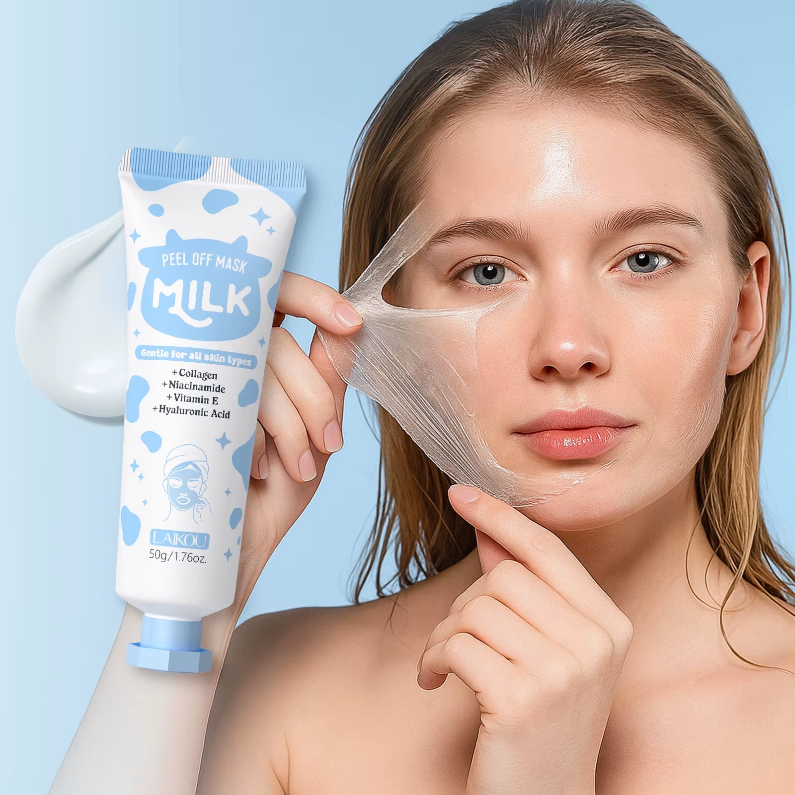 Milk Peel-Off Mask for Facial Treatment Deep Cleansing Blackhead Removal Pore Tightening Brightening