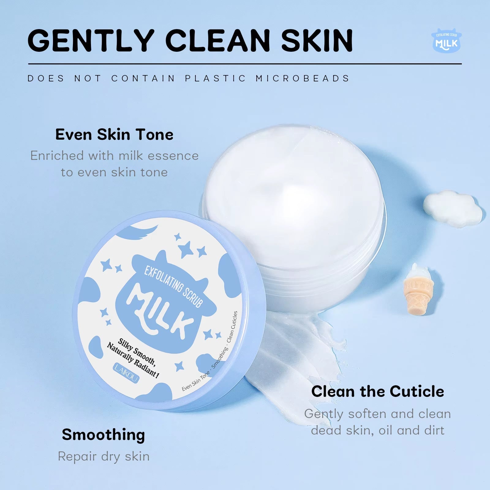 Milk Exfoliating Scrub - Milk GlowMilk GlowMilk GlowMilk Exfoliating Scrub – Tone - Evening & Smoothing Face Polish 90G