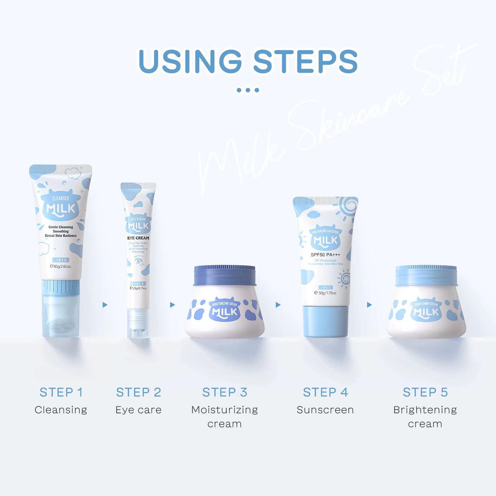 Milk Glowing Skincare Set - Milk GlowMilk GlowMilk GlowMilk Glowing Skincare Set 5PCS Hydrating Radiance Kit Skin Refining Treatment Firming Moisturizing Gift Set