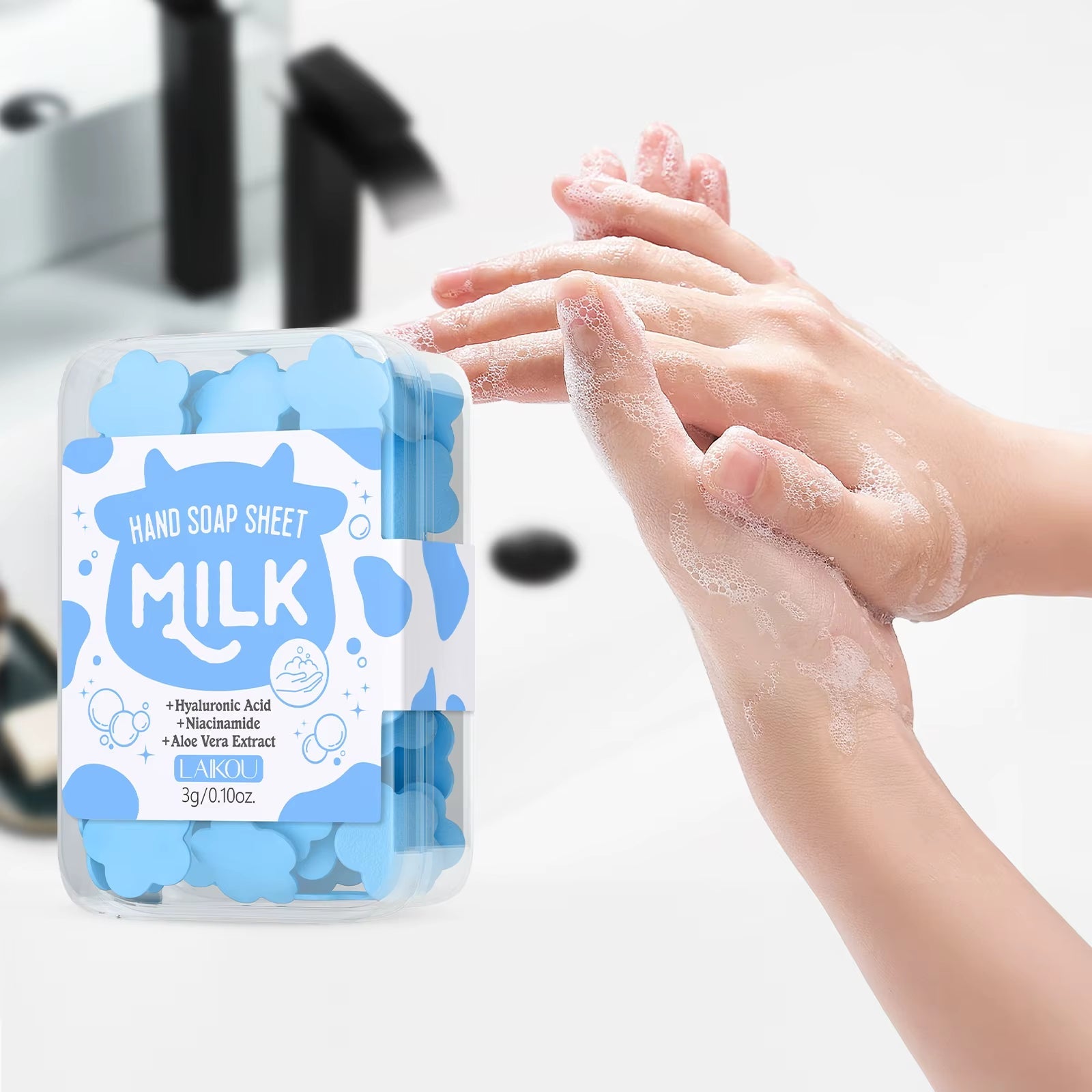 Milk Hand Soap Sheets - Milk GlowMilk GlowMilk GlowMilk Hand Soap Sheet - Portable Cleansing Paper with Skincare Actives 3GMilk