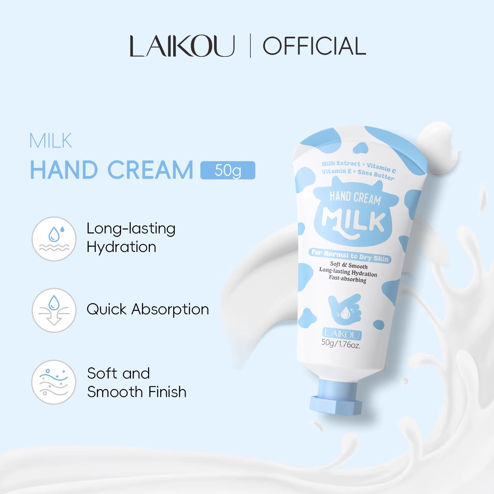 Milk Intensive Hand Cream - Milk GlowMilk GlowMilk GlowMilk Hand Cream Intensive Hydration Fast - Absorbing Smoothing Repair Dry Cracked Skin Vitamin C Enriched50G