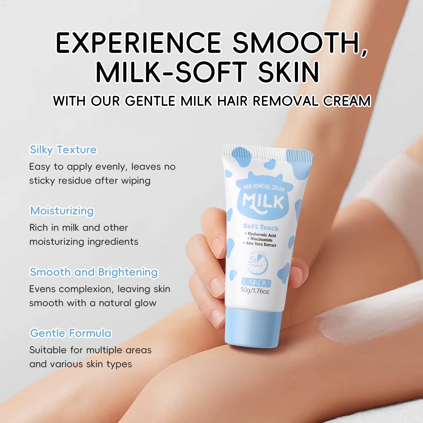 Milk Smooth Hair Removal - Milk GlowMilk GlowMilk GlowMilk Hair Removal Cream Gentle Depilatory Smooth Skin Treatment for Facial and Body Even Tone50G